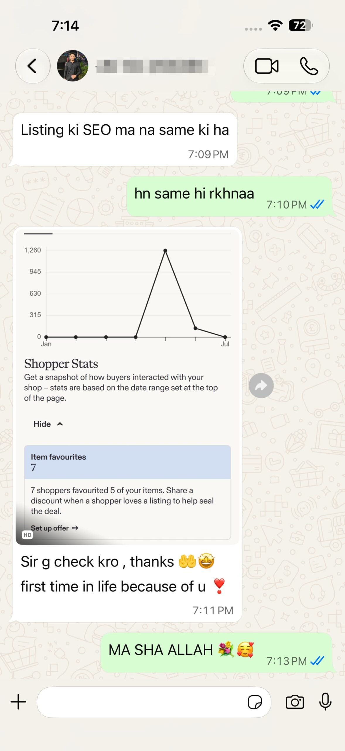 Student WhatsApp proof preview